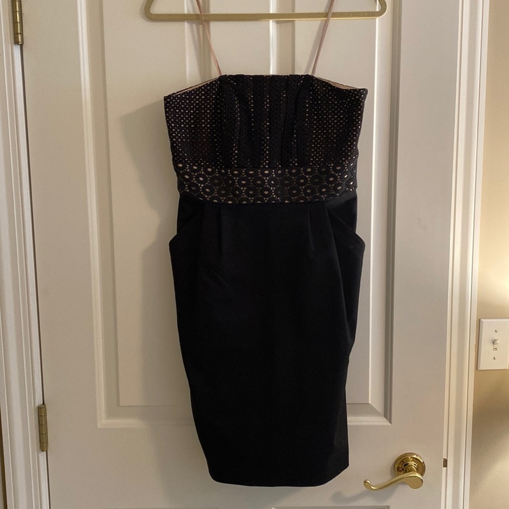 Strapless black dress